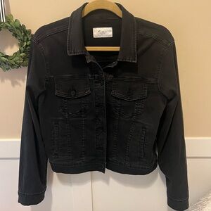 KanCan Women’s Washed Black Denim Jacket XL